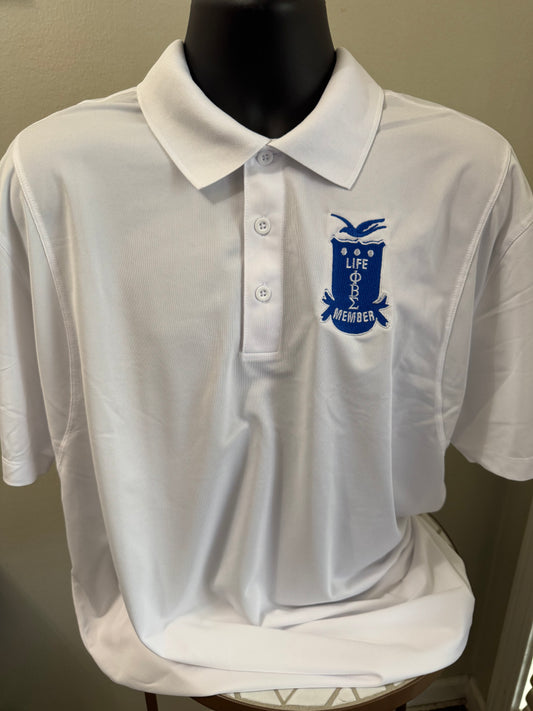 Phi Beta Sigma LM Polo (White w/LM Logo)