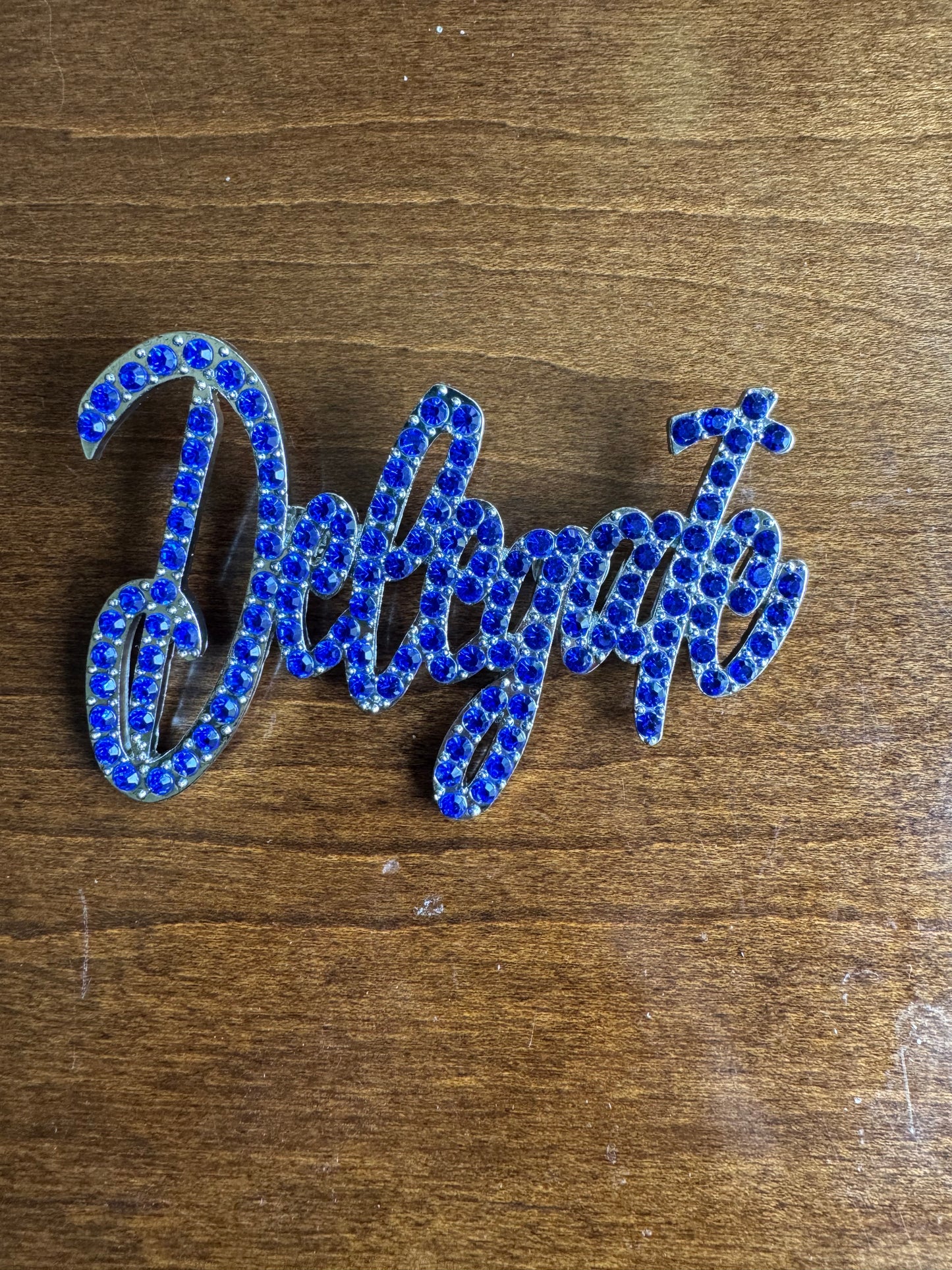 DELEGATE Cursive Lapel Pin
