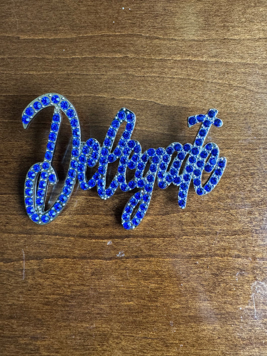 DELEGATE Cursive Lapel Pin