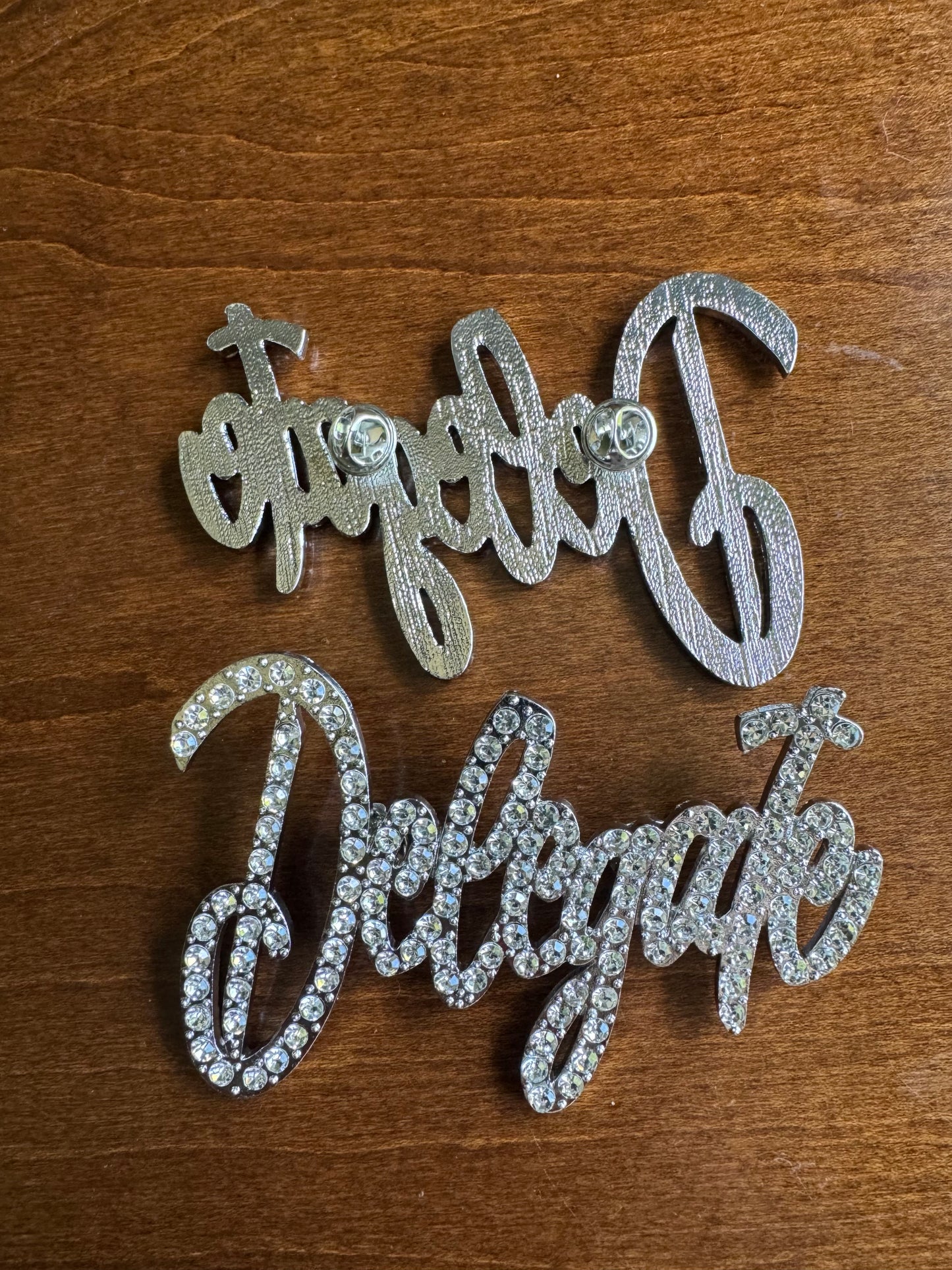 DELEGATE Cursive Lapel Pin