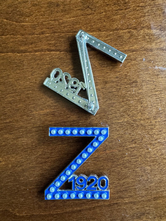 Pearled Out Z lapel pin