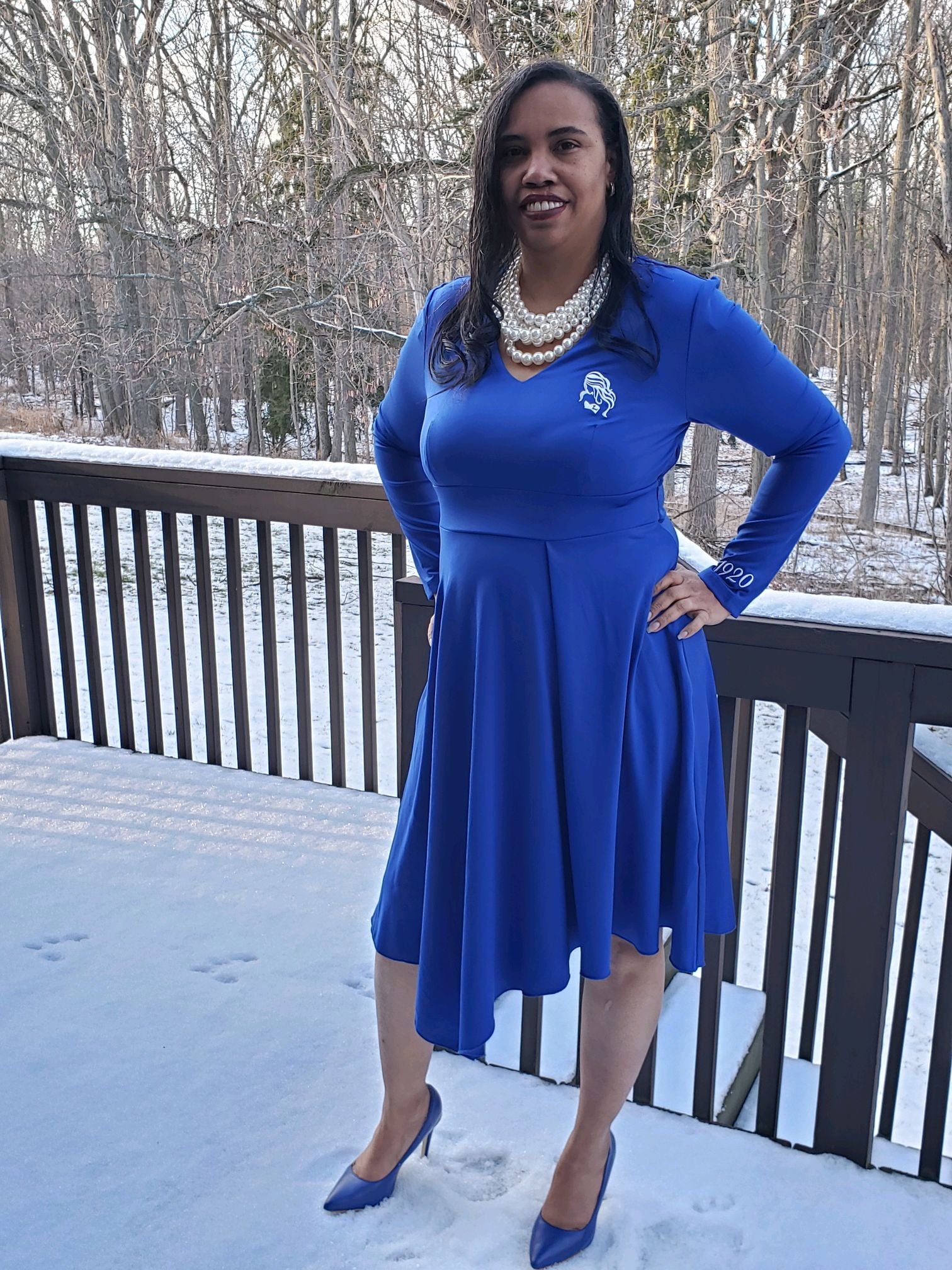 Royal Blue Handkerchief Hem Dress