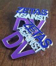 Load image into Gallery viewer, &quot;Zetas Against DV&quot; lapel pin
