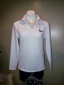 Finer Long Sleeve Polo Shirt (White)