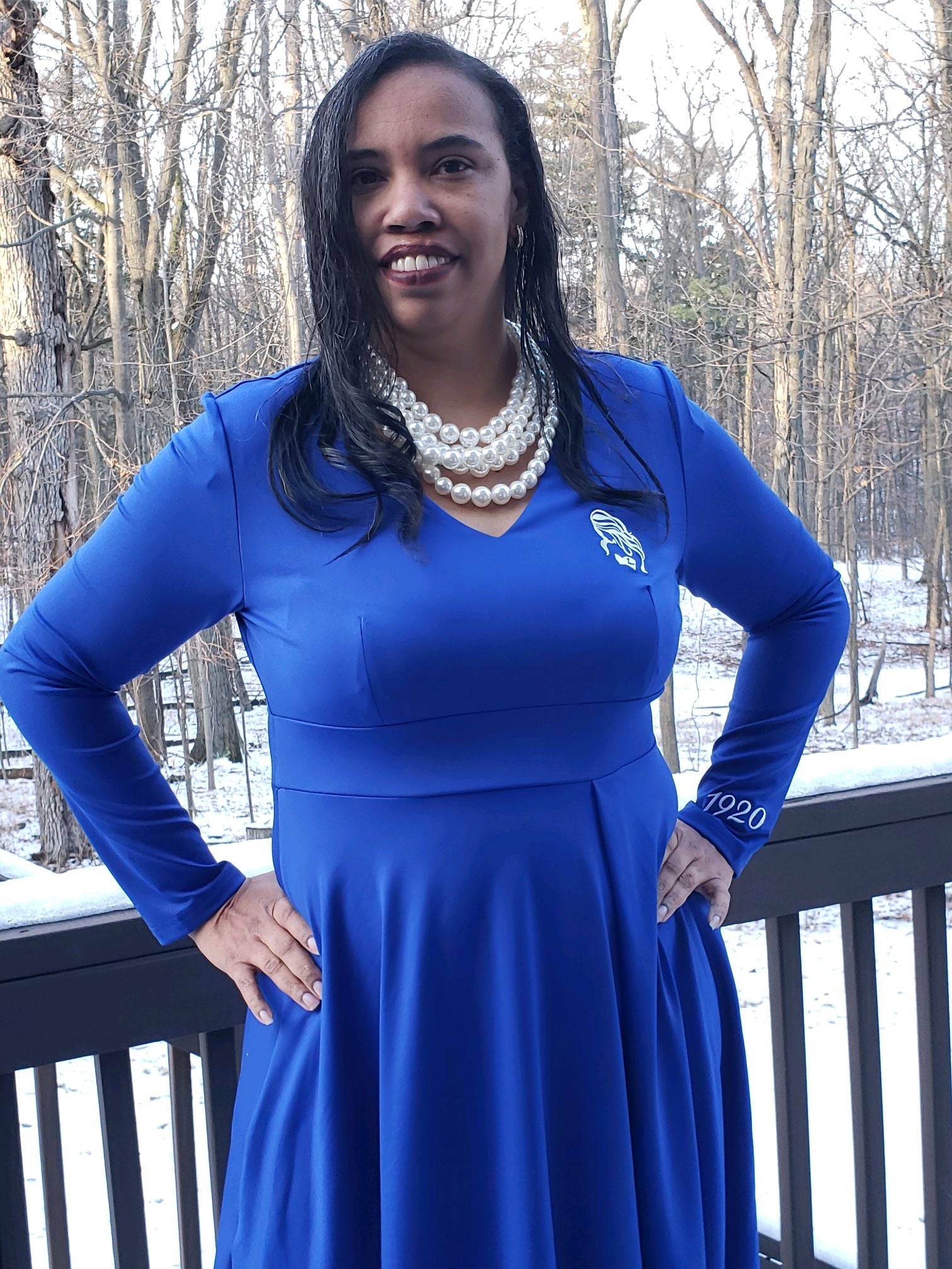 Royal Blue Handkerchief Hem Dress